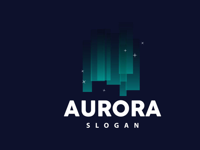 Aurora Logo, Light Wave Vector, Nature Landscape Design