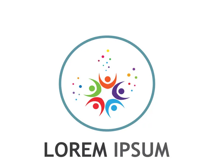 Community of people logo design with creative idea.