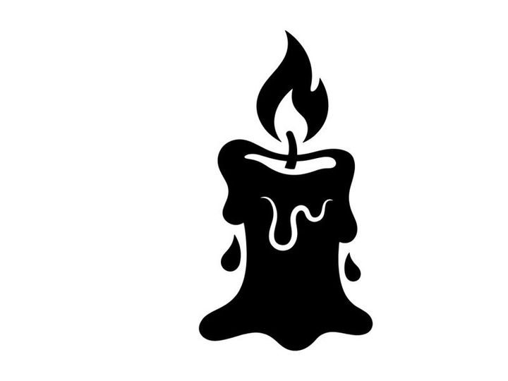 Black Candle Illustration for Halloween or Gothic Decor
