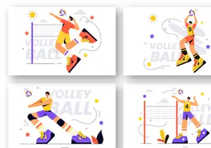 10 Volleyball Player Illustration