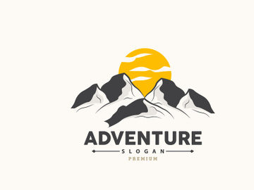 Mountain Logo, Nature Landscape Vector, Premium Elegant Simple Design preview picture