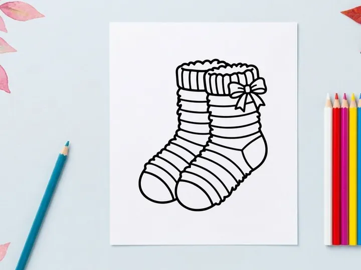 Cute striped baby socks with festive bow gift-ready for holiday celebrations and newborn photoshoots