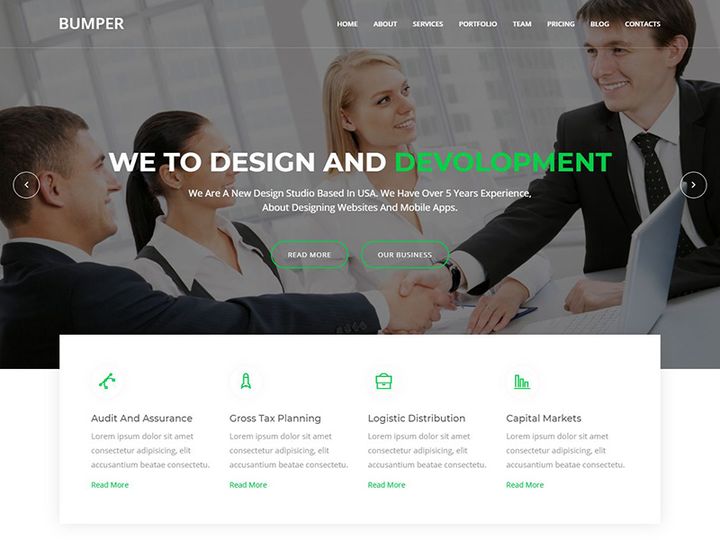 Bumper Material Design Agency Template