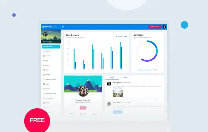 MaterialPro Free Angular Admin Dashboard Template
