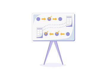 Whiteboard with plan flat color vector object preview picture