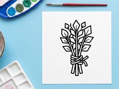 Hand-drawn wheat sheaf bundle tied with twine. Rustic harvest grain illustration for autumn and fall celebrations.