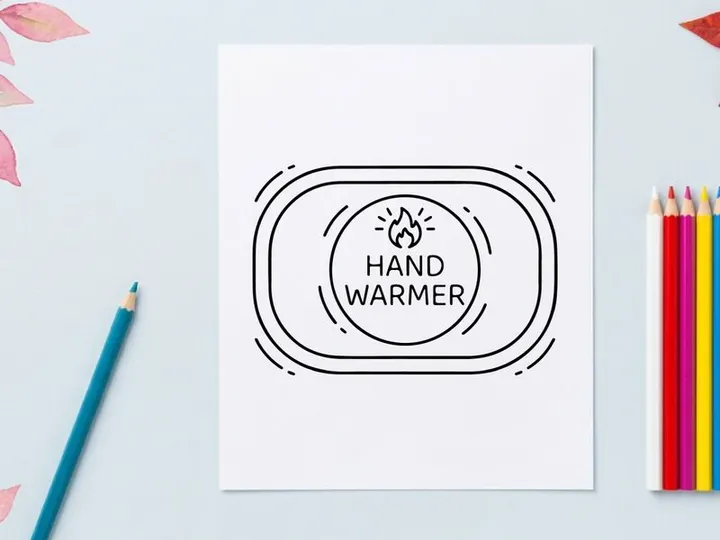 Hand warmer icon for winter accessories and cold weather gear line art illustration