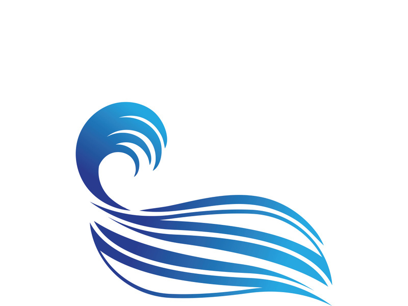 Wave beach vector illustration design logo