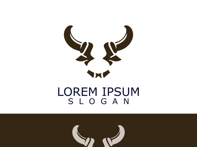 Horns Animal bull simple logo design vector template