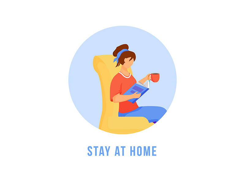 Stay at home flat detailed icon