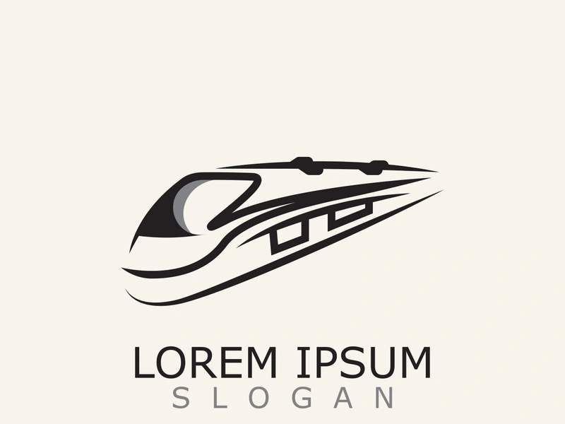 Modern Train logo image design transport railway icon template