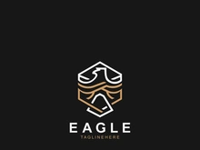 Eagle Bird Logo, Falcon Flying Soaring Geometric Logotype concept symbol design