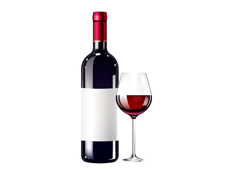 Burgundy wine realistic product vector design