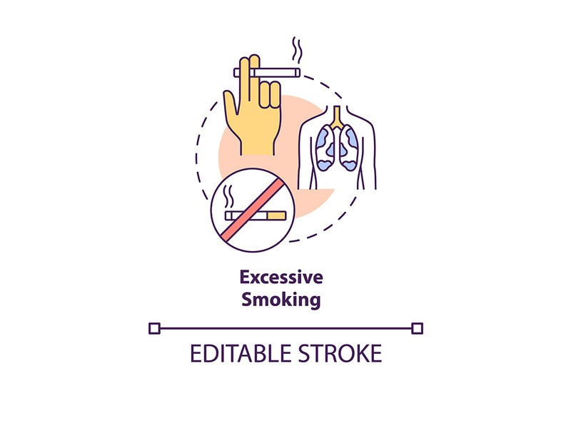 Excessive smoking concept icon