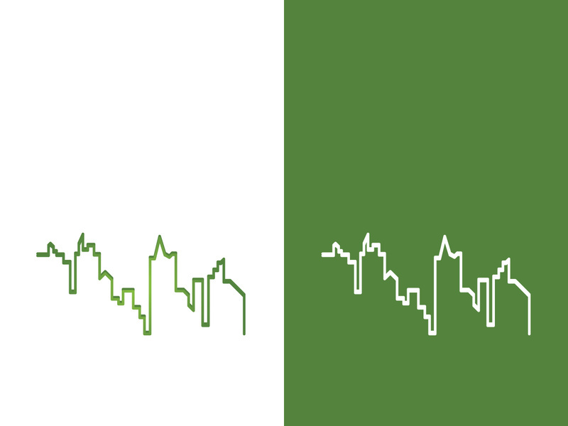 Modern city skyline icon silhouette vector illustration design