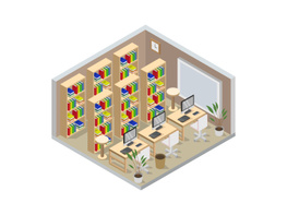 Isometric library room preview picture