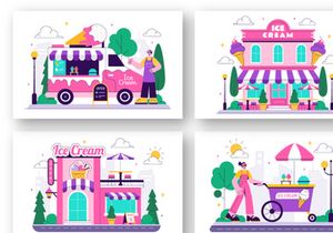 10 Ice Cream Store Illustration