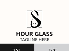 Hourglass logo ancient vintage style object design template flat vector