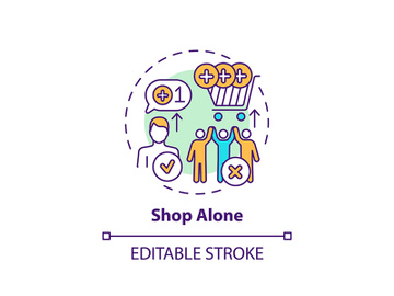 Shopping alone concept icon preview picture
