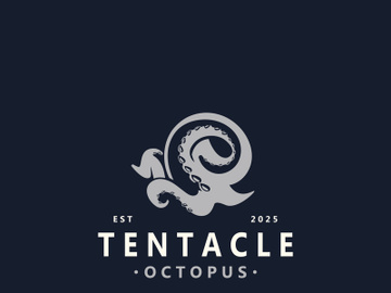 Octopus tentacle logo image design ocean animal vintage illustration preview picture