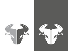 Bull head logo vector icon design