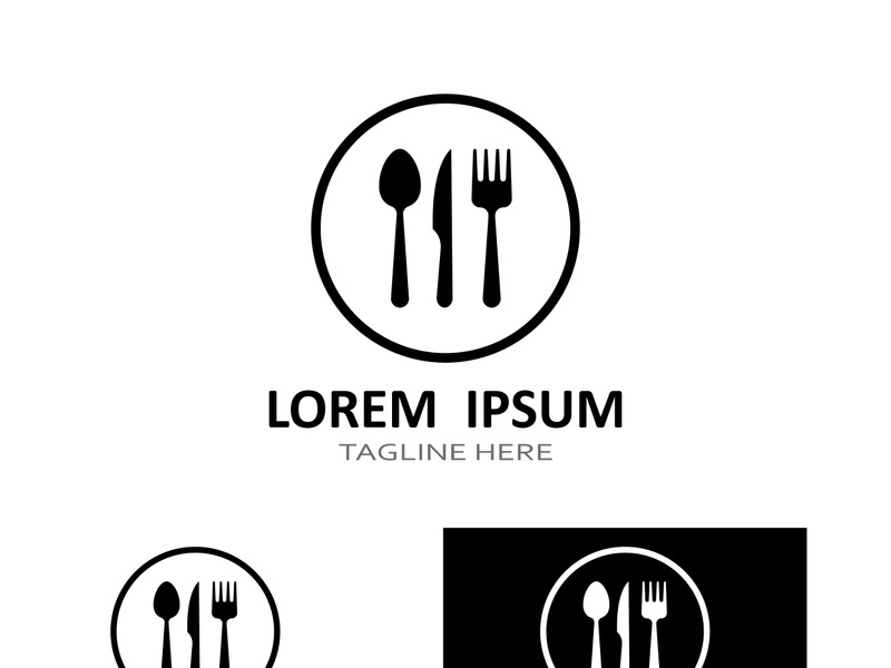Creative spoon and fork logo.