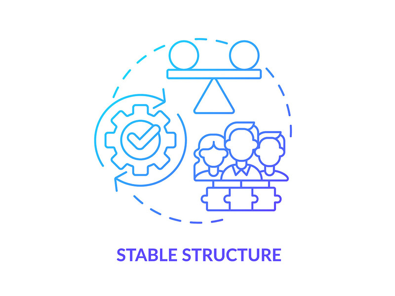 Stable structure blue gradient concept icon