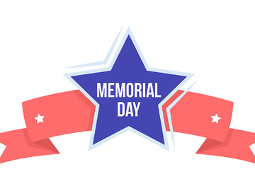 Star and stripe for American Memorial day semi flat color vector object preview picture