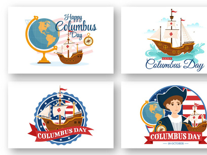 15 Happy Columbus Day Illustration
