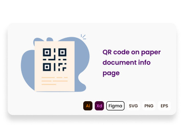 QR code on paper document info page. preview picture