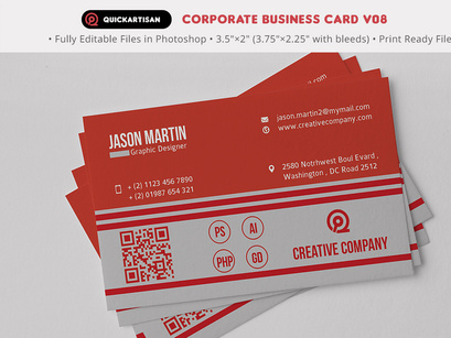 Corporate Business Card Template V08