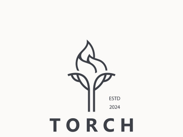 Torch logo Graphic, Olympics flame Modern Design Element simple minimalist preview picture