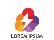 Colorful electric lightning logo design.