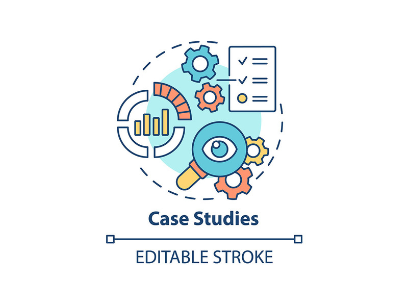 Case studies concept icon