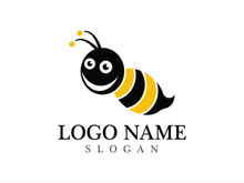 Bee logo vector icon illustration design