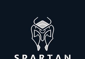 Spartan Helmet Warrior Logo template. spartan flat design vector