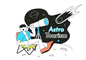 6 Astro Tourism Vektorgrafik-Illustration