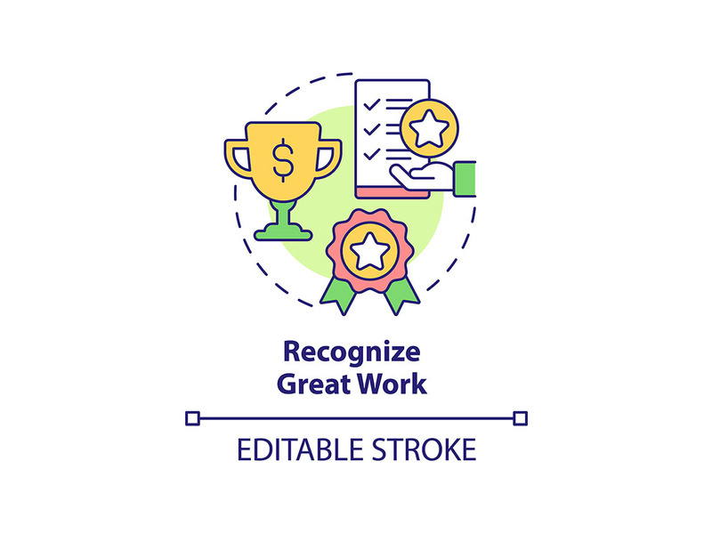 Recognize great work concept icon