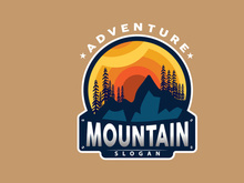 Mountain Logo, Nature Landscape Vector