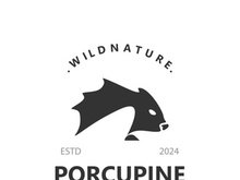 Porcupine logo design. animal vintage minimalist logo Hedgehog modern template icon