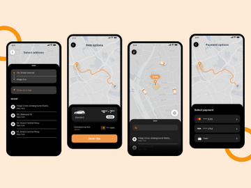 taxi App Dark UI preview picture