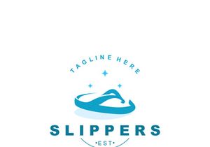 Slippers Logo creative Design vintage Concept Illustration Symbol Icon