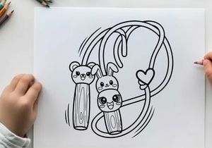 Cute rabbit with carrot and heart vector illustration