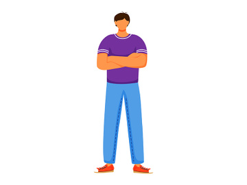 Man standing flat color vector illustration preview picture