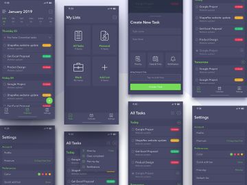 To Do Task list Dark App Version preview picture