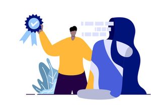 NFT Non Fungible Token  flat Illustration