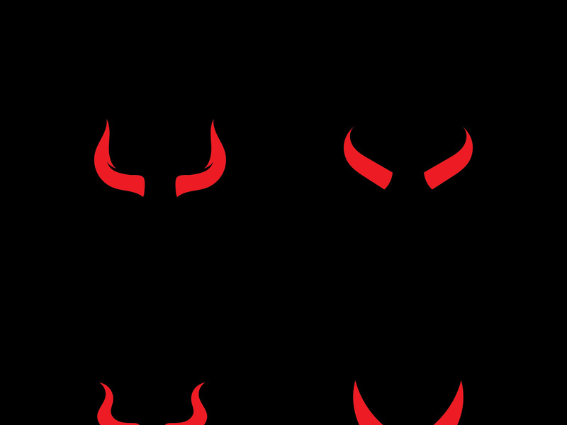 Devil horn Vector icon design illustration Template