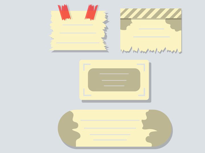 Ripped Pages Design. Torn Paper Notes Torn Edges With Tape, Vector Notepad Realistic Color Stationery Blank Memo Paper