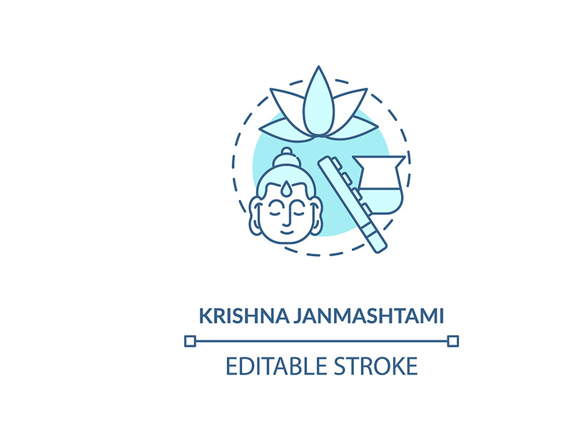 Krishna janmashtami concept icon