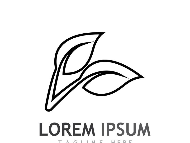 Natural green leaf logo design.
